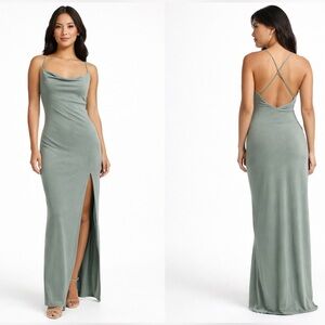 NET!!  VELVIL Green Maxi Dress whit Spaghetti straps